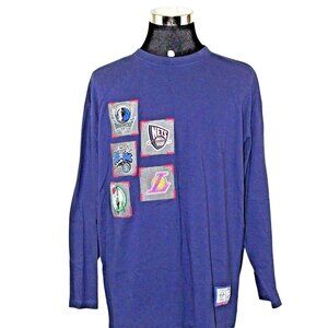 NBA Logo XL Lakers Celtics Nets Mavericks Magic Kings Knicks Long Sleeve Shirt